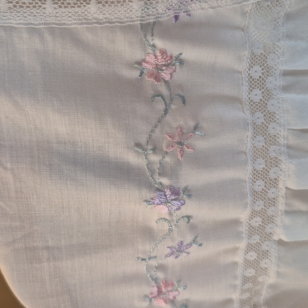 Contemporary Usa Vintage Cotton Sleep Dress Lace Embroidery Detail Cottagecore L - Picture 9 of 14